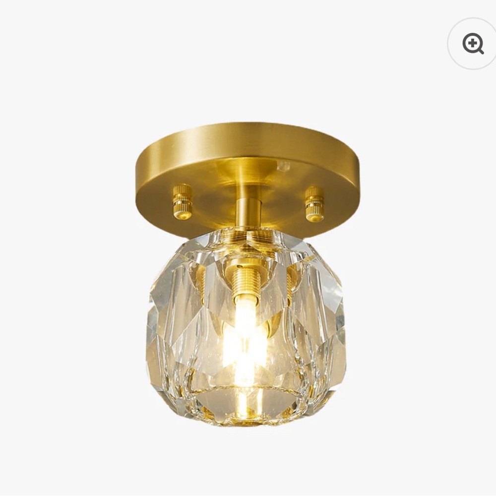 Las Sola Kirsten Luxury Diamond Metal Acrylic Flush Mount Ceiling Light